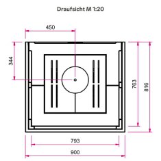 Kaminbausatz Camina S13 - 9 kW - Speicherkamin - Speicherbeton - hochschiebbar