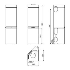 Kaminofen SCAN 80-1 - mit geschlossenem Sockel - 6 kW - Weiss