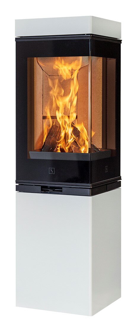 Kaminofen SCAN 80-1 - mit geschlossenem Sockel - 6 kW - Weiss