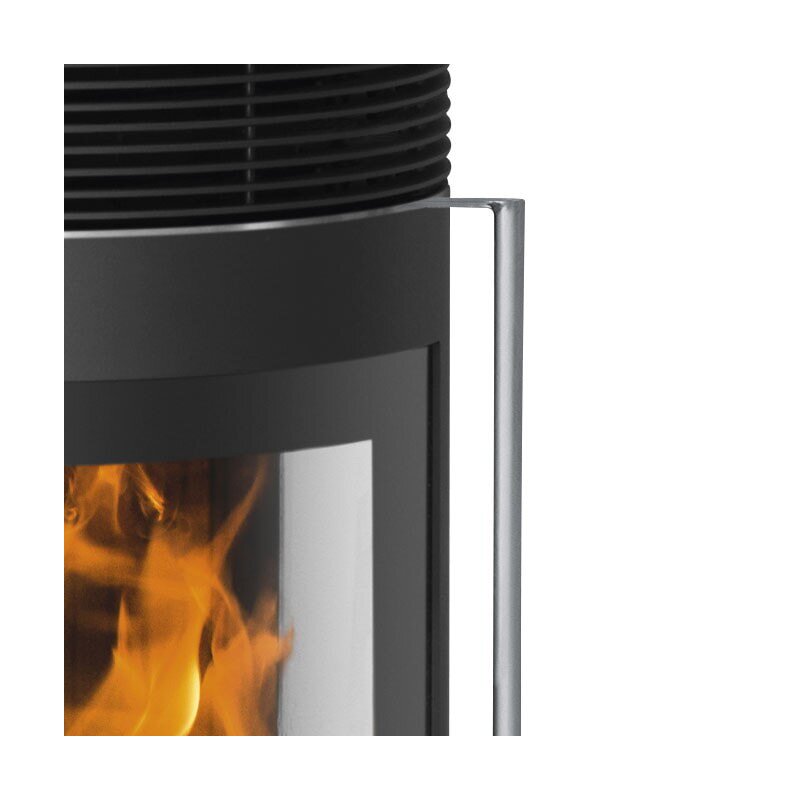 Kaminofen Oranier Rota Tre 2.0 - 5,5 kW - Stahl Schwarz - Abdeckplatte Sandstein ( 3 Scheiben)