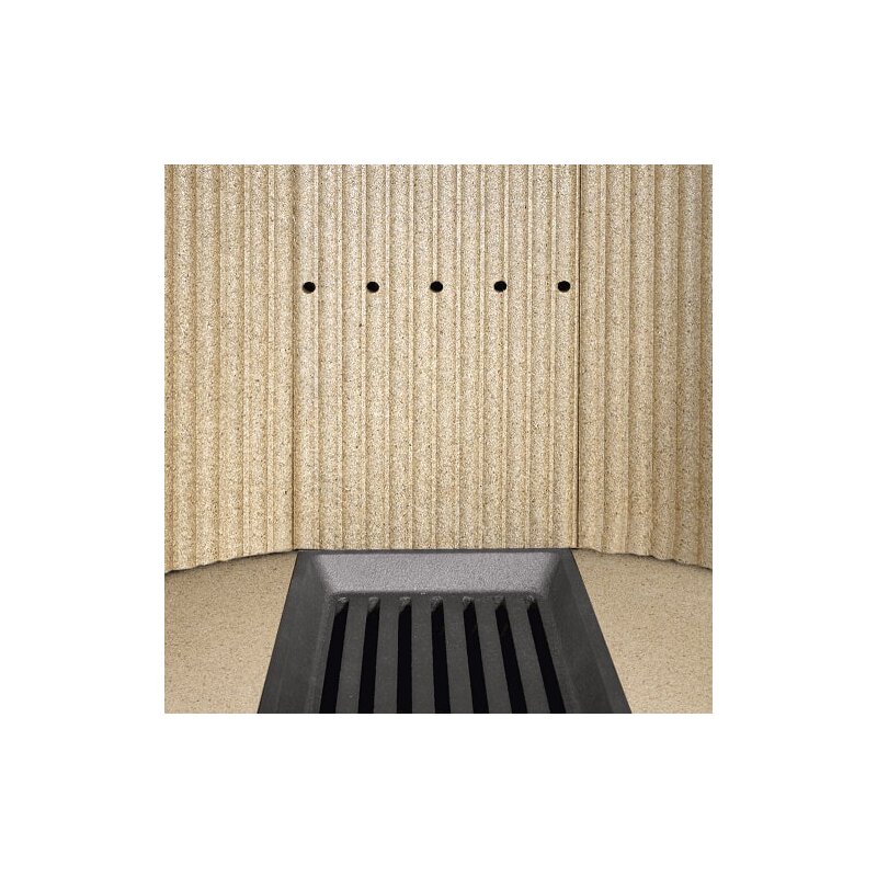 Kaminofen Oranier Rota Tre 2.0 - 5,5 kW - Stahl Schwarz - Abdeckplatte Sandstein ( 3 Scheiben)