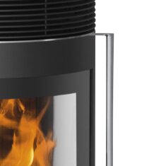 Kaminofen Oranier Rota Tre 2.0 - 5,5 kW - Stahl Schwarz - Abdeckplatte Sandstein ( 3 Scheiben)