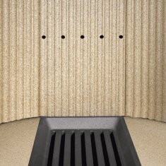 Kaminofen Oranier Rota Tre 2.0 - 5,5 kW - Stahl Schwarz - Abdeckplatte Sandstein ( 3 Scheiben)