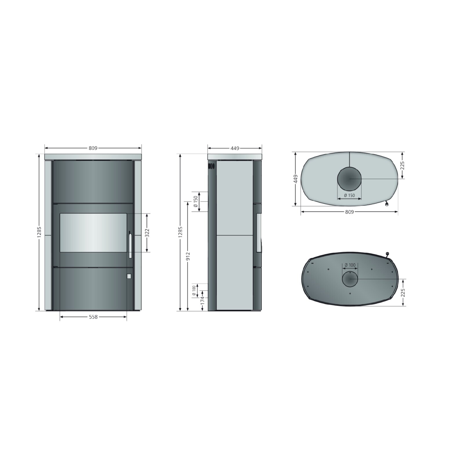 Kaminofen Justus Agero W+ - 7 kW