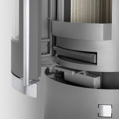 Kaminofen Justus Faro W+ 2.0 - 7 kW - Stahl Gussgrau - Verkleidung Speckstein