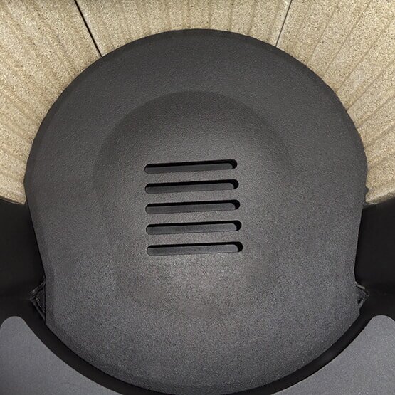 Kaminofen Justus Faro W+ 2.0 - 7 kW - Stahl Gussgrau - Verkleidung Speckstein