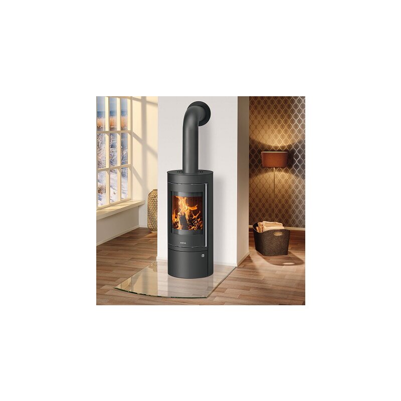 Kaminofen Justus Mino Top 2.0  - 5,5 kW - Stahl Schwarz - Abdeckplatte Stahl Schwarz