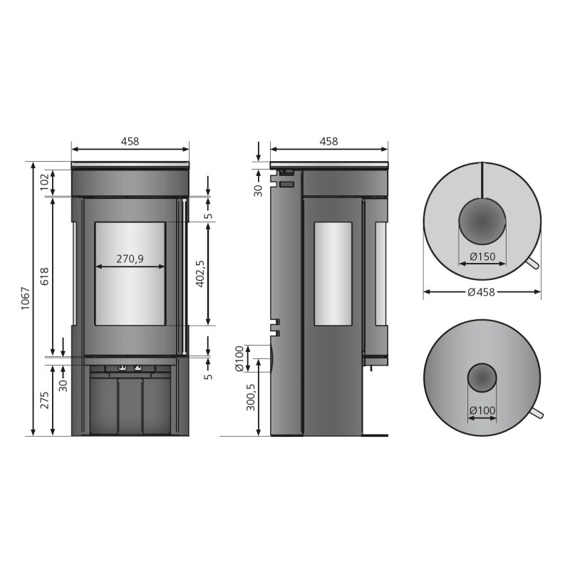 Kaminofen Justus Mino Trios 2.0 - 5,5 kW