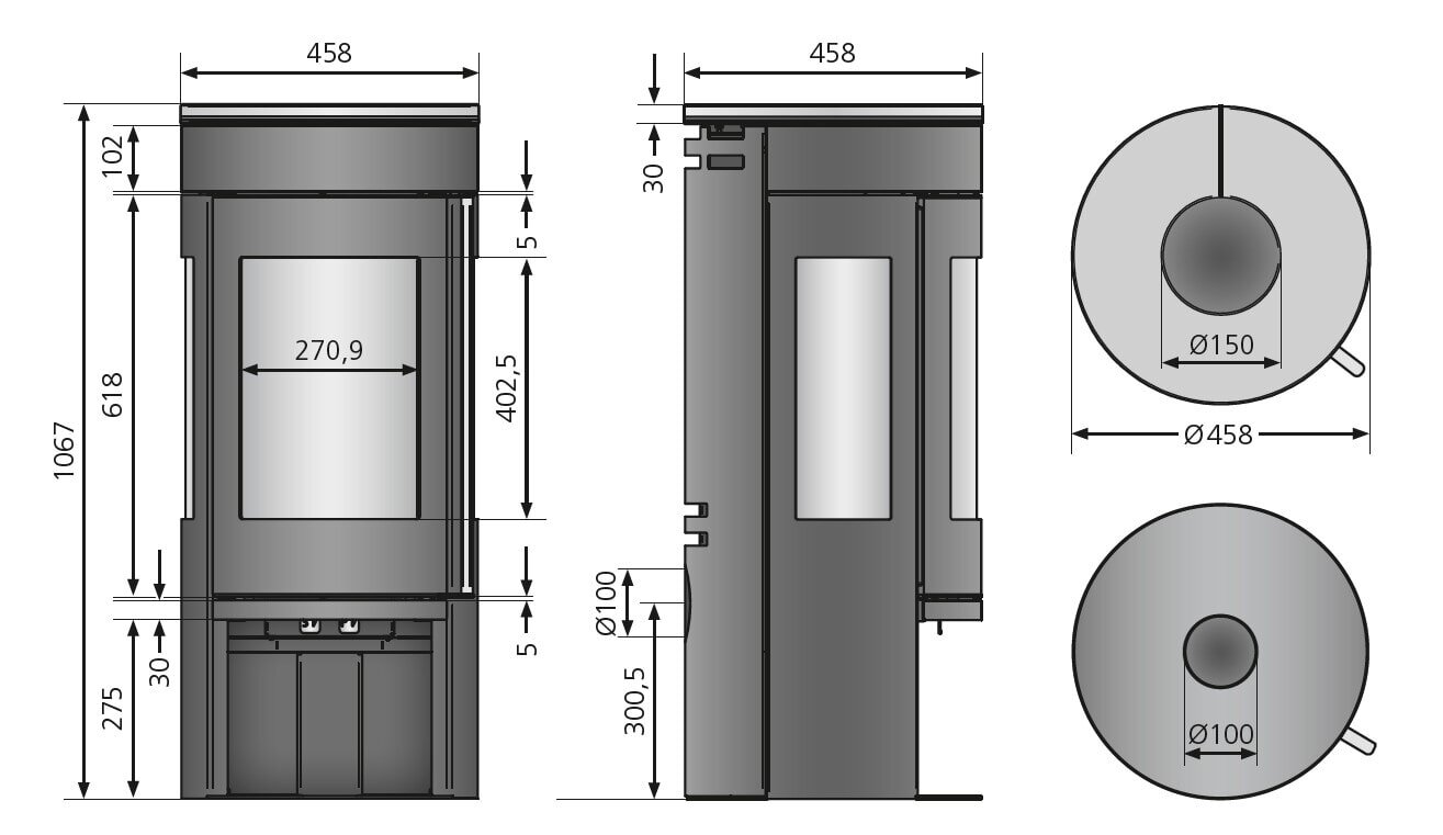 Kaminofen Justus Mino Trios 2.0 - 5,5 kW