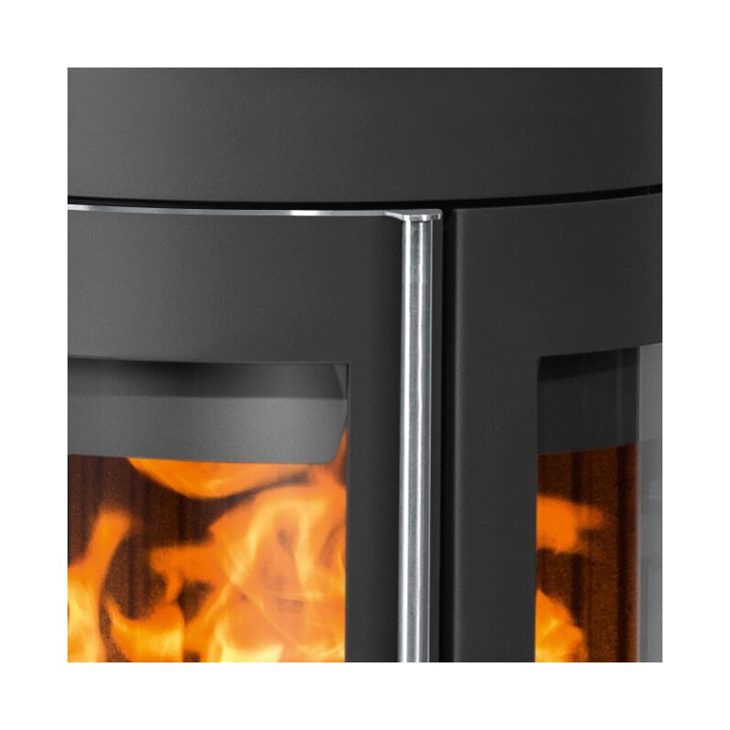 Kaminofen Justus Mino Trios 2.0 - 5,5 kW - Stahl Schwarz - Abdeckplatte Stahl Schwarz