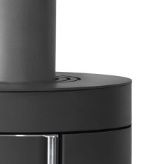 Kaminofen Justus Mino Trios 2.0 - 5,5 kW - Stahl Schwarz - Abdeckplatte Stahl Schwarz