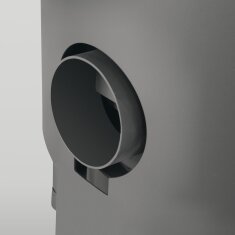 Kaminofen Justus Mino 2.0 - 5,5 kW - Stahl Schwarz - Abdeckplatte Sandstein