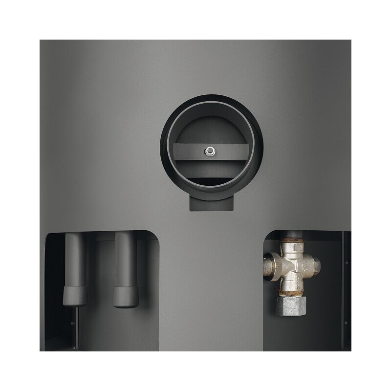 Kaminofen wassergeführt Justus Faro Aqua 2.0 - 8,5 kW - Stahl Schwarz - Abdeckplatte Glas