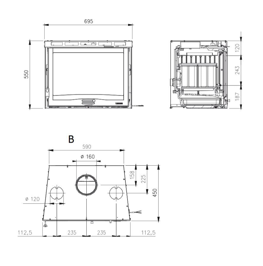Kamineinsatz La Nordica INSERTO 70 4.0 Ventilato - 7,8 kW