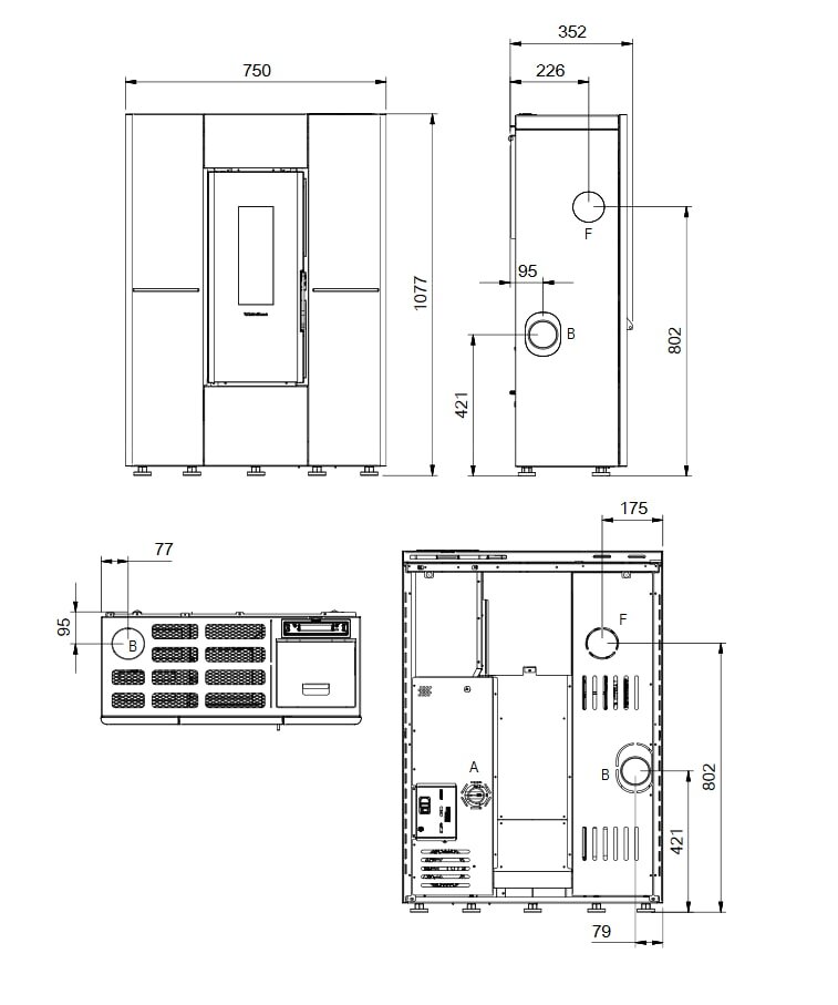 Pelletofen La Nordica Extraflame Marilena Plus AD (kanalisierbar) - 8 kW