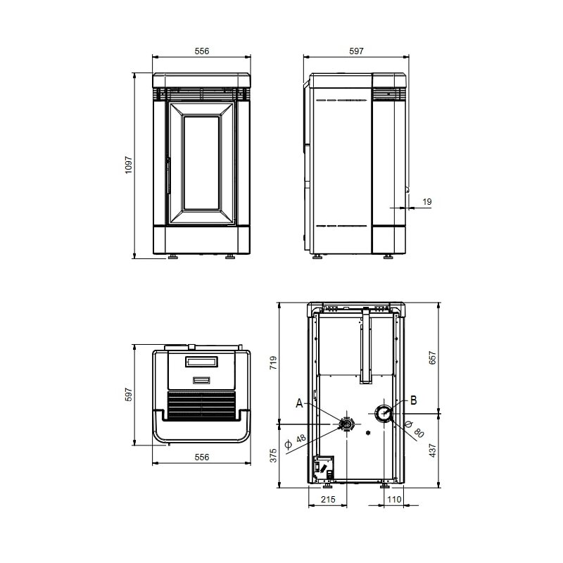 Pelletofen La Nordica Extraflame Lucia - 12,1 kW