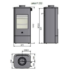 Kaminofen Gussofen Jotul F 232 - 6 kW - schwarz lackiert (BP)
