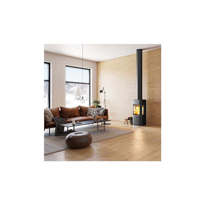 Kaminofen Gussofen Jotul F 233 mit Seitenfenster - 6 kW - schwarz lackiert (BP)