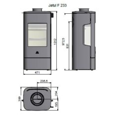 Kaminofen Gussofen Jotul F 233 mit Seitenfenster - 6 kW - schwarz lackiert (BP)