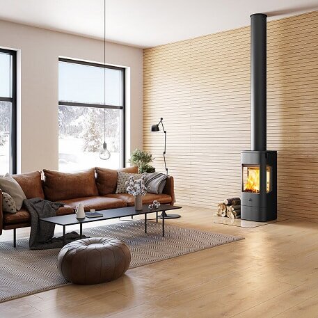 Kaminofen Gussofen Jotul F 233 mit Seitenfenster - 6 kW - schwarz lackiert (BP)