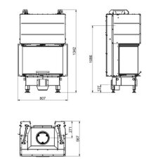 Kamineinsatz SCAN 5004 FRL mit Hebetür - 7,8 kW - Glasfront rechts und links