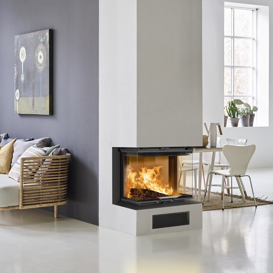 Kamineinsatz SCAN 5004 FRL mit Hebetür - 7,8 kW - Glasfront rechts und links