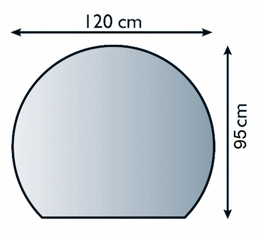 Bodenplatte Glas ESG 6mm Kreisabschnitt 1200 x 950 mm
