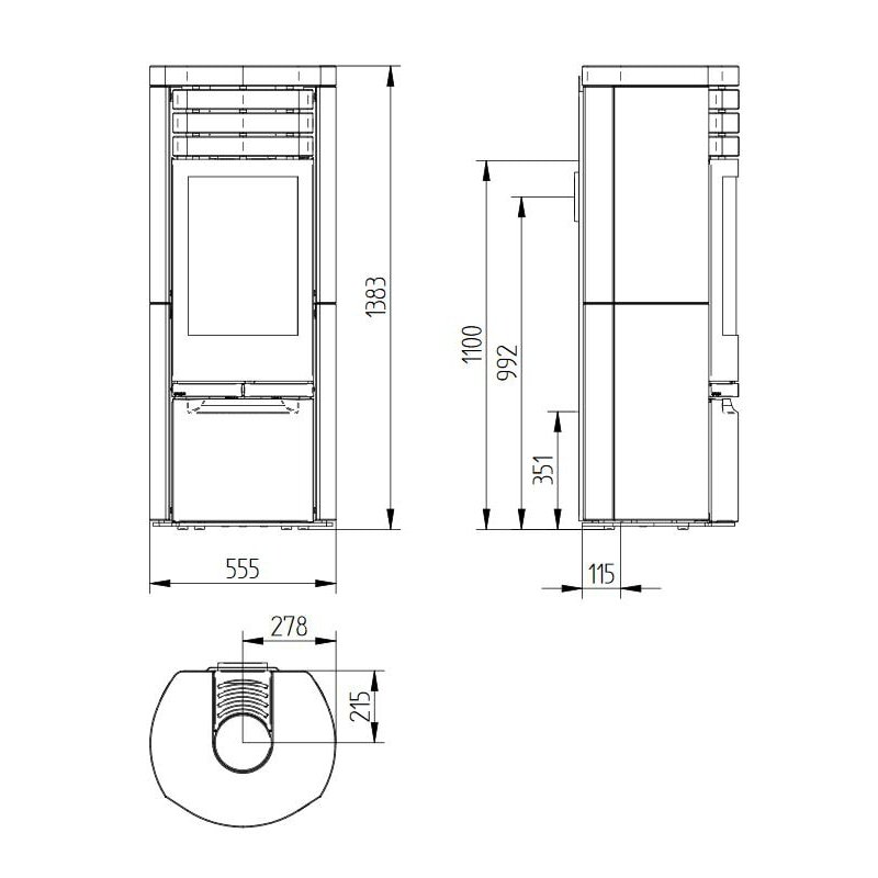 Kaminofen Jydepejsen Cosmo 1147 - Speckstein Spezial - 6 kW