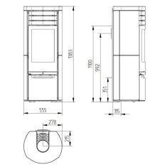 Kaminofen Jydepejsen Cosmo 1147 - Speckstein Spezial - 6 kW