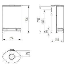 Kaminofen Jydepejsen Elegance Junior Wall - 4 kW