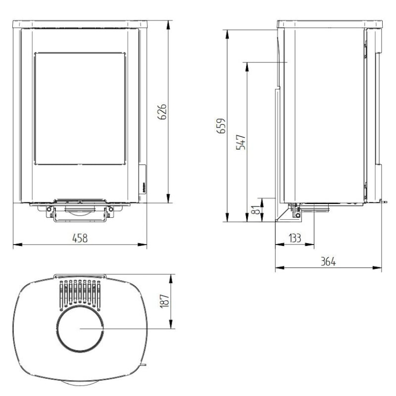 Kaminofen Jydepejsen Senza Wall - 5,3 kW