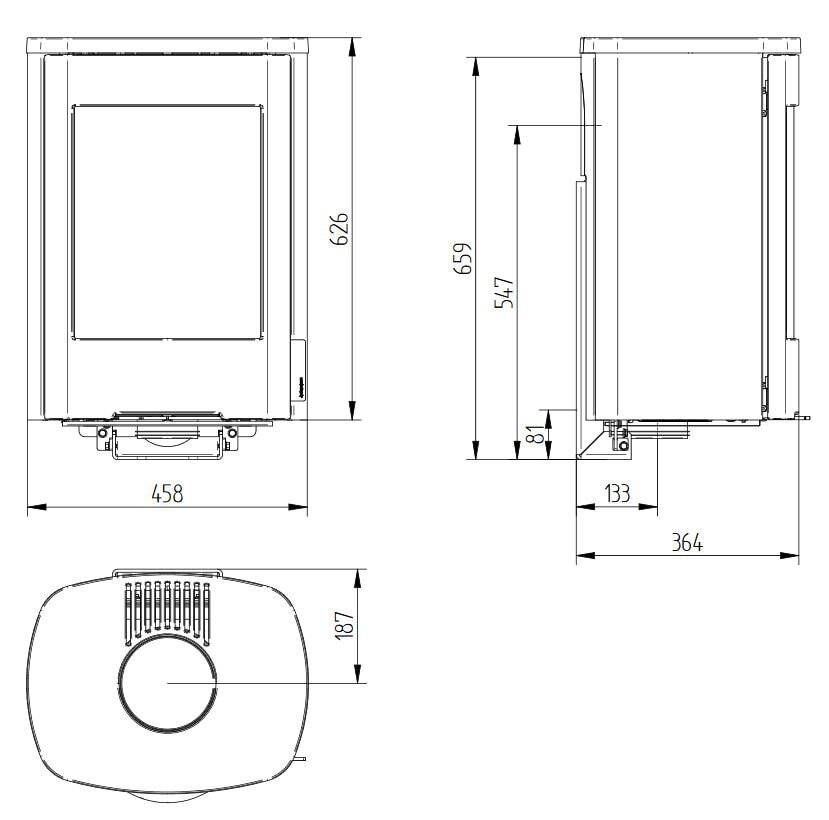 Kaminofen Jydepejsen Senza Wall - 5,3 kW