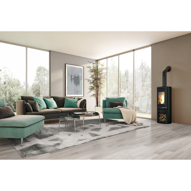 Kaminofen Edilkamin TALLY 8 - 8 kW - Stahl Schwarz