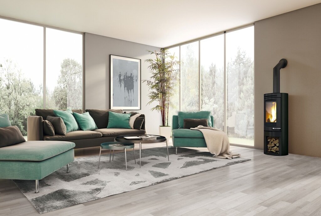 Kaminofen Edilkamin TALLY 8 - 8 kW - Stahl Schwarz