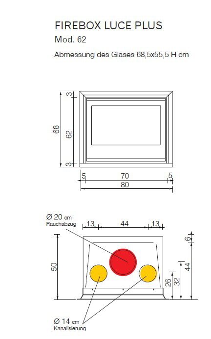 Kamineinsatz Edilkamin Firebox Luce Plus 62 - 9,6 kW