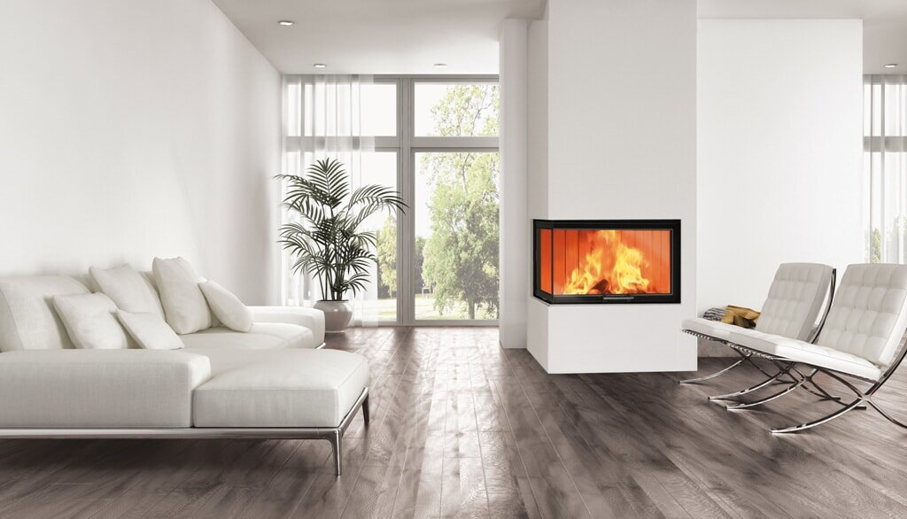 Holzkamin Einsatz Edilkamin WINDO2 75 R - 13,2 kW - Fenster Links