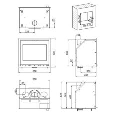Kamineinsatz SCAN 1003 BB schwarzes Glas / schwarze Kantenleiste - 7,2 kW