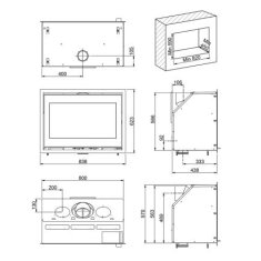 Kamineinsatz Scan 1004 BB schwarzes Glas / schwarze Kantenleiste - 8 kW