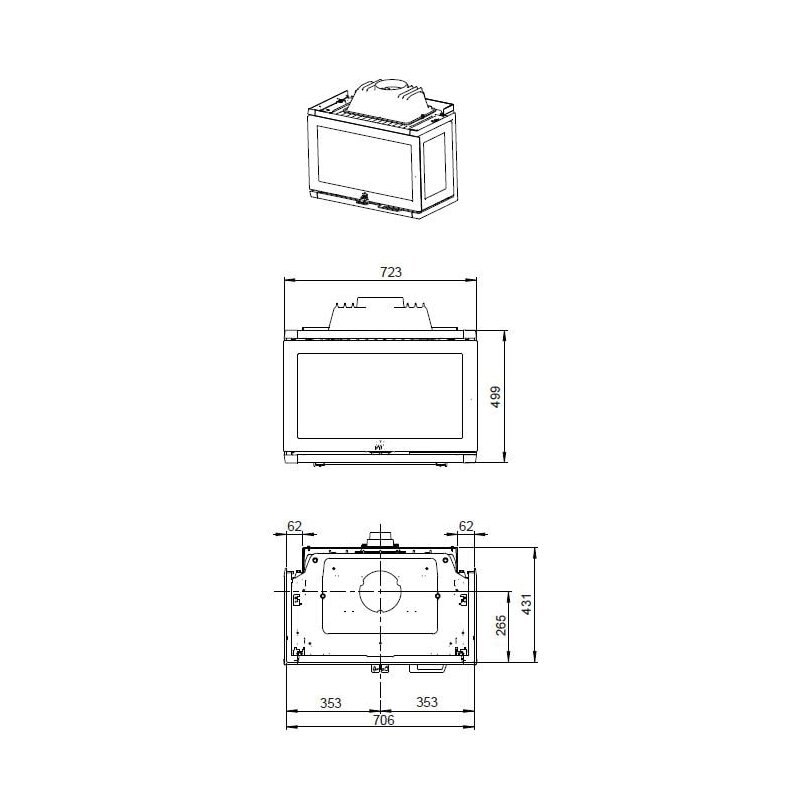 Kamineinsatz Guss Jotul I 620 - 9 kW - schwarz lackiert (BP)