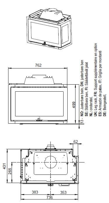 Kamineinsatz Guss Jotul I 620 - 9 kW - schwarz lackiert (BP)