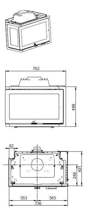 Kamineinsatz Guss Jotul I 620 - 9 kW - schwarz lackiert (BP)