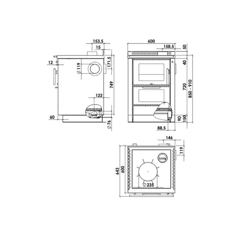 Küchenherd Greithwald Tyrola TRF 60 - 7,5 kW