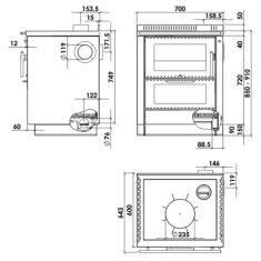 Küchenherd Greithwald Tyrola TRF 70 - 7,5 kW