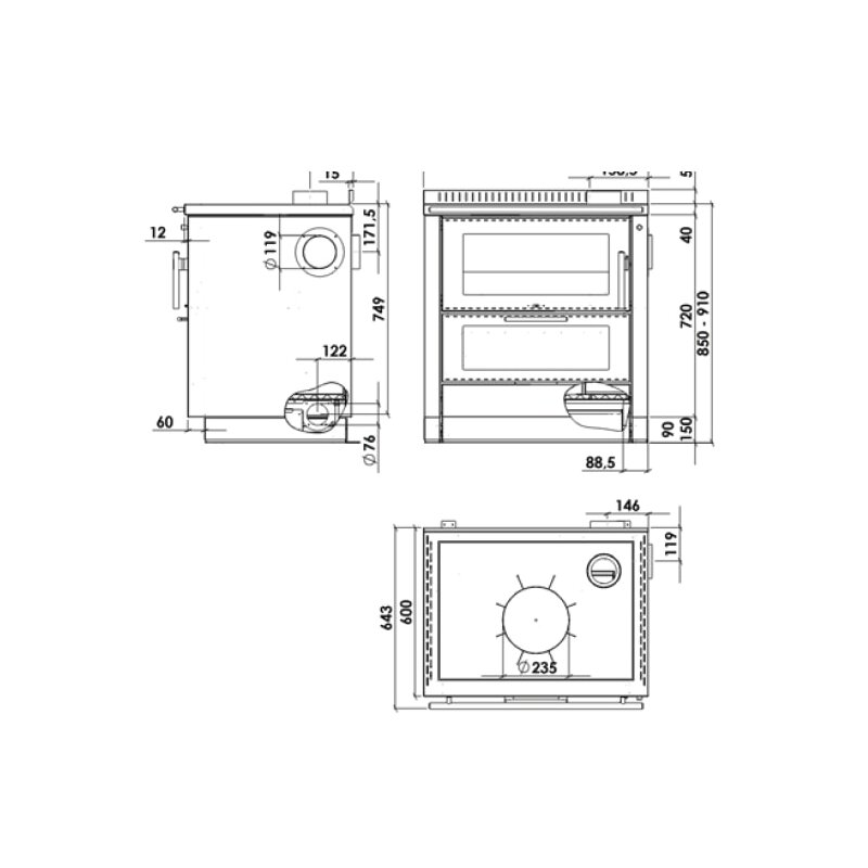 Küchenherd Greithwald Tyrola TRF 80 - 7,5 kW