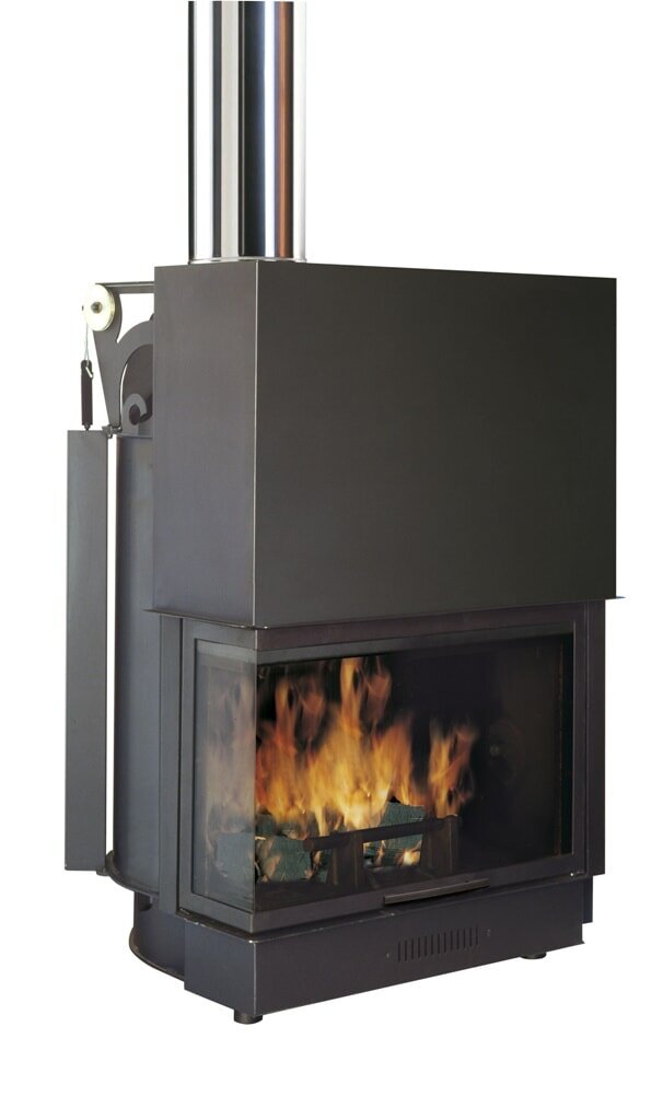 Kamineinsatz wasserführend Edilkamin ACQUATONDO 29 - Fenster rechts - 28,1 kW