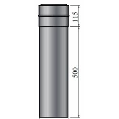 Rauchrohr 500 mm mit Doppelwandfutter Ø160