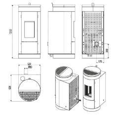 Pelletofen MCZ Wall Air 8 M1- Sockel schwarz - Maestro -...