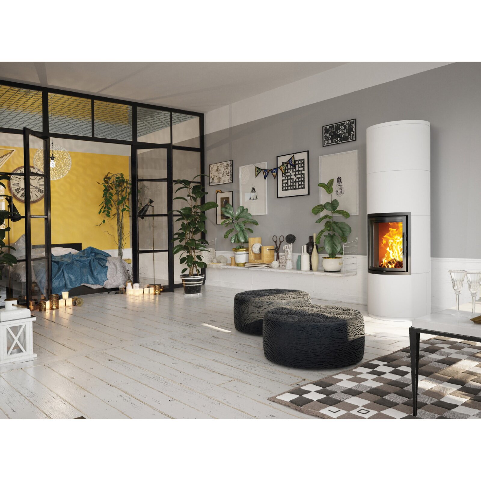 Kaminbausatz Camina S21 GO-Line - 2,2 kW - Grundofen-Wärmespeicheranlage