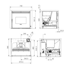 Pelleteinsatz La Nordica Extraflame Comfort P70 Air - 10 kW