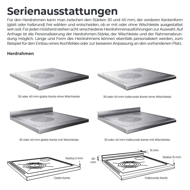 Holzherd Rizzoli - Serie RE ohne Backofen - RE 40 - 7,4 kW - Epoka